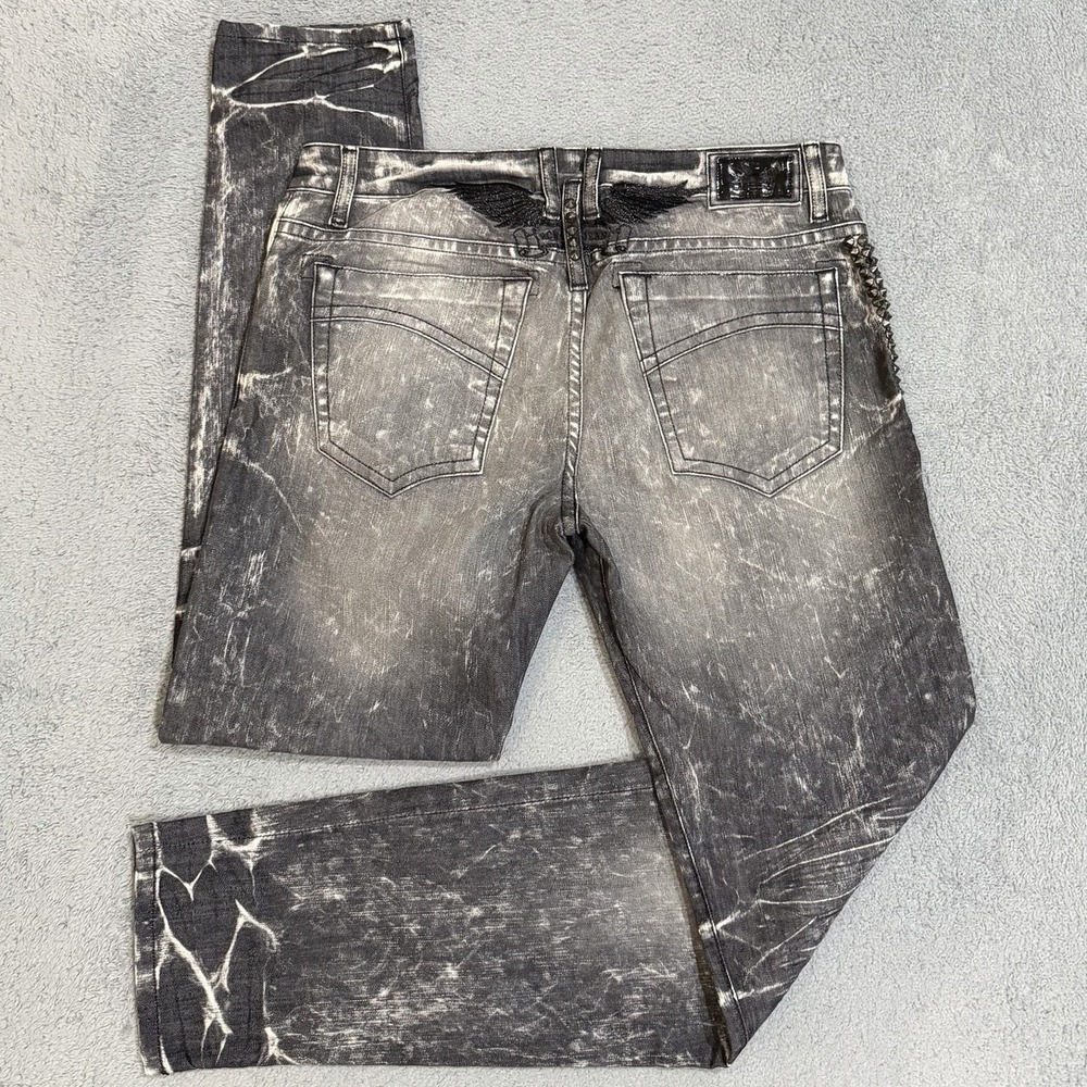 *READ Y2K Robins Marilyn Wing Fit as 38x34 Straight Slim Jeans Acid Wash Denim